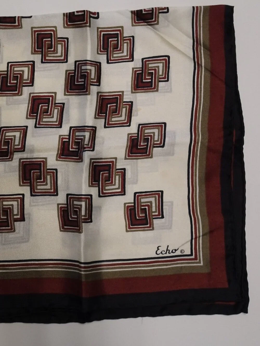 Vintage ECHO 100% Silk Square Scarf